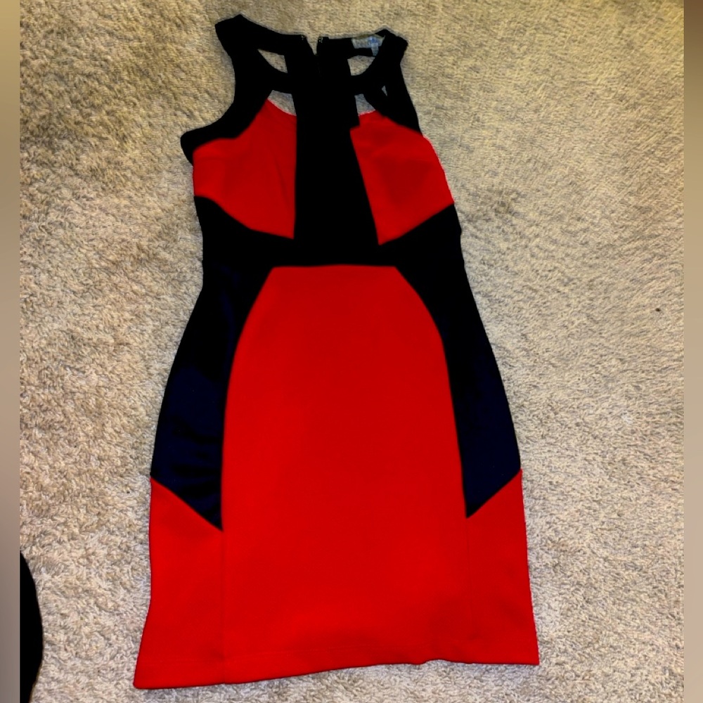 Bailey Blue Women's Red Black Club Date Mini Dress Size Large